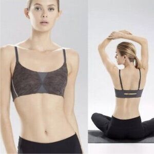 Natori Graphite Heather Print Zen Wireless Sports Yoga Bra 36 A/B